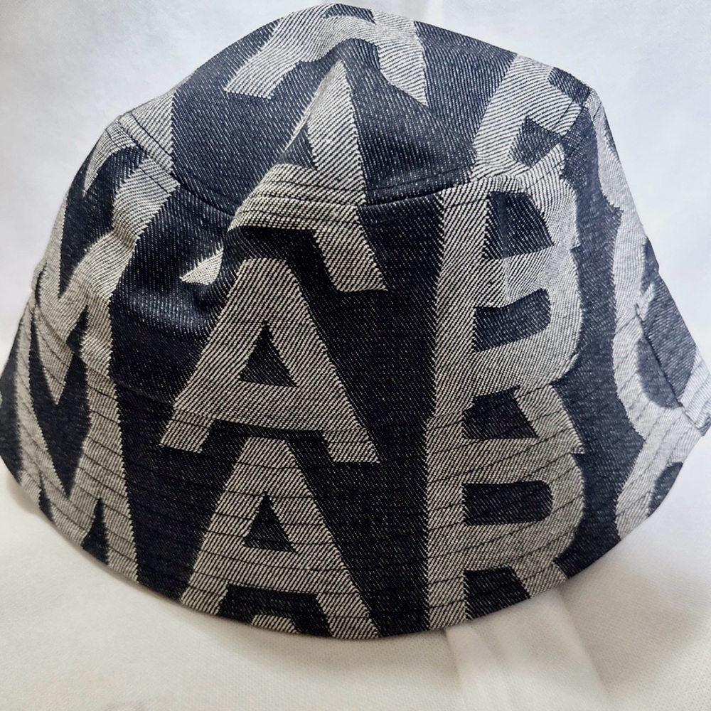 Authentic Marc Jacobs Monochrome Patterned Hat,Denim blue Retail $175